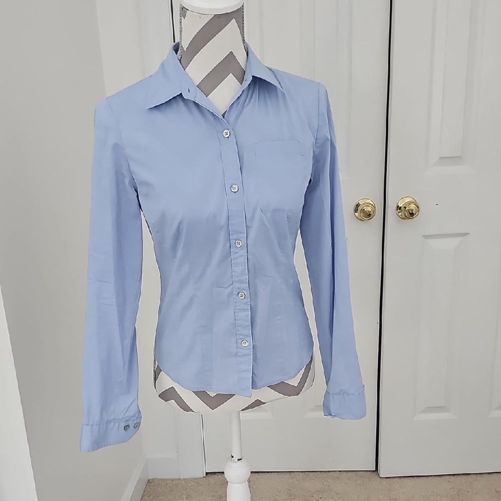Ann Taylor Sky Blue Button-Down Shirt